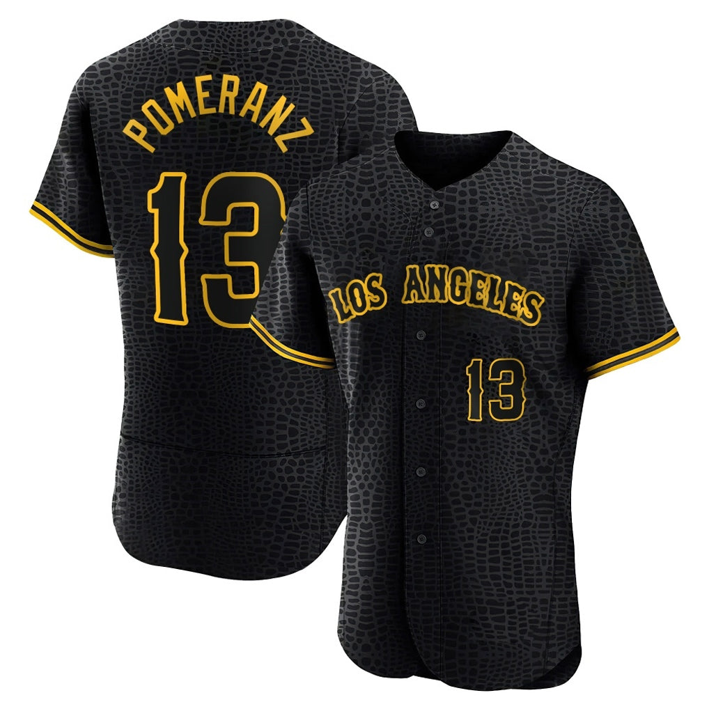 Kooe LA.Angels #13 Drew Pomeranz Player Black Snake Skin City Limited Elite Home Stitched Jerseys