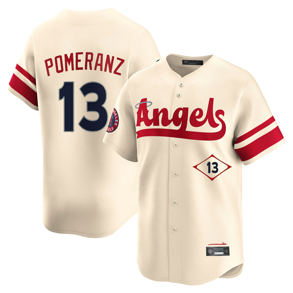 Kooe LA.Angels #13 Drew Pomeranz Player Cream City Connect Limited Home Stitched Jerseys