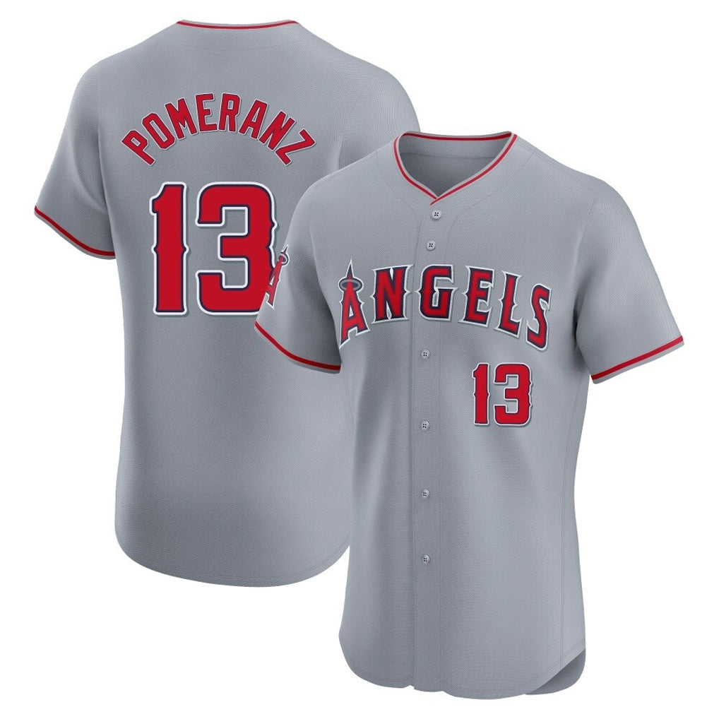 Kooe LA.Angels #13 Drew Pomeranz Player Gray Home Limited Elite Stitched Jerseys