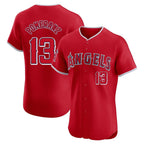 Kooe LA.Angels #13 Drew Pomeranz Player Red Home Limited Elite Stitched Jerseys