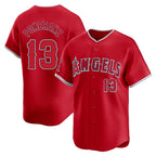 Kooe LA.Angels #13 Drew Pomeranz Player Red Home Limited Stitched Jerseys