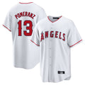 Kooe LA.Angels #13 Drew Pomeranz Player White Home Game Stitched Jerseys