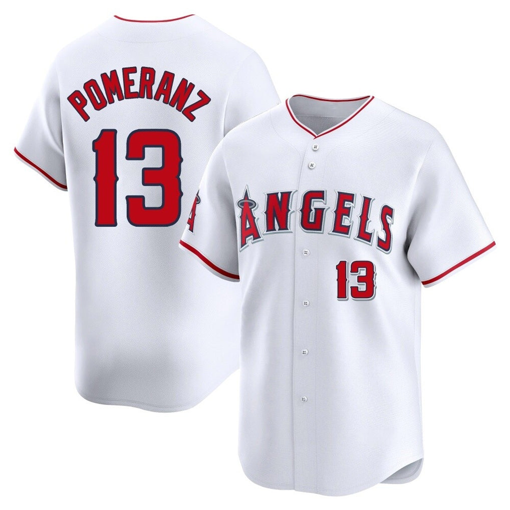 Kooe LA.Angels #13 Drew Pomeranz Player White Limited Home Stitched Jerseys
