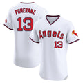 Kooe LA.Angels #13 Drew Pomeranz Player White T-shirt Home Limited Elite Stitched Jerseys