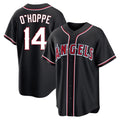 Kooe LA.Angels #14 Logan O'Hoppe Player Black Fashion Out Home Game Stitched Jerseys
