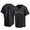 Kooe LA.Angels #14 Logan O'Hoppe Player Black Pitch Fashion T-shirt Stitched Jerseys