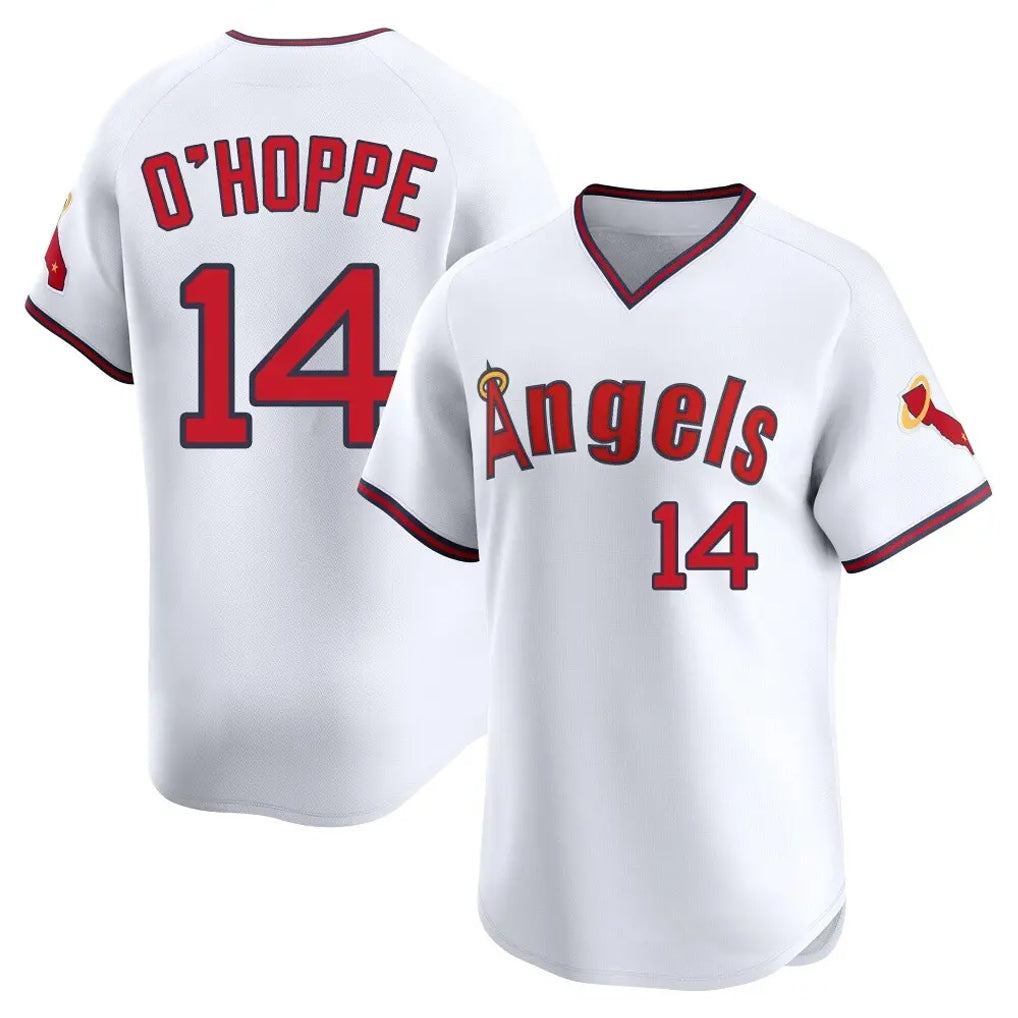 Kooe LA.Angels #14 Logan O'Hoppe Player White T-shirt Home Limited Stitched Jerseys