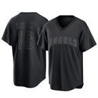 Kooe LA.Angels #16 Yusei Kikuchi Player Black Pitch Fashion T-shirt Stitched Jerseys