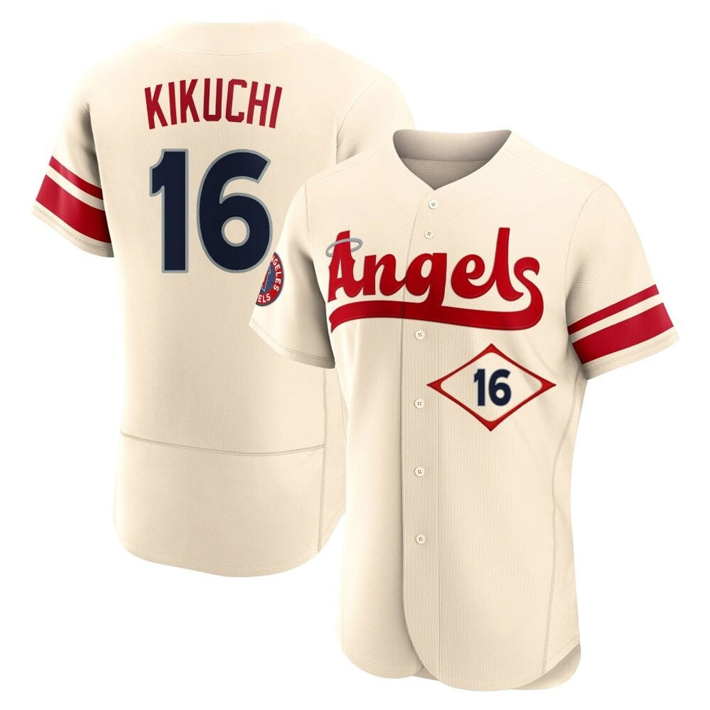 Kooe LA.Angels #16 Yusei Kikuchi Player Cream City Connect Limited ELite Home Stitched Jerseys