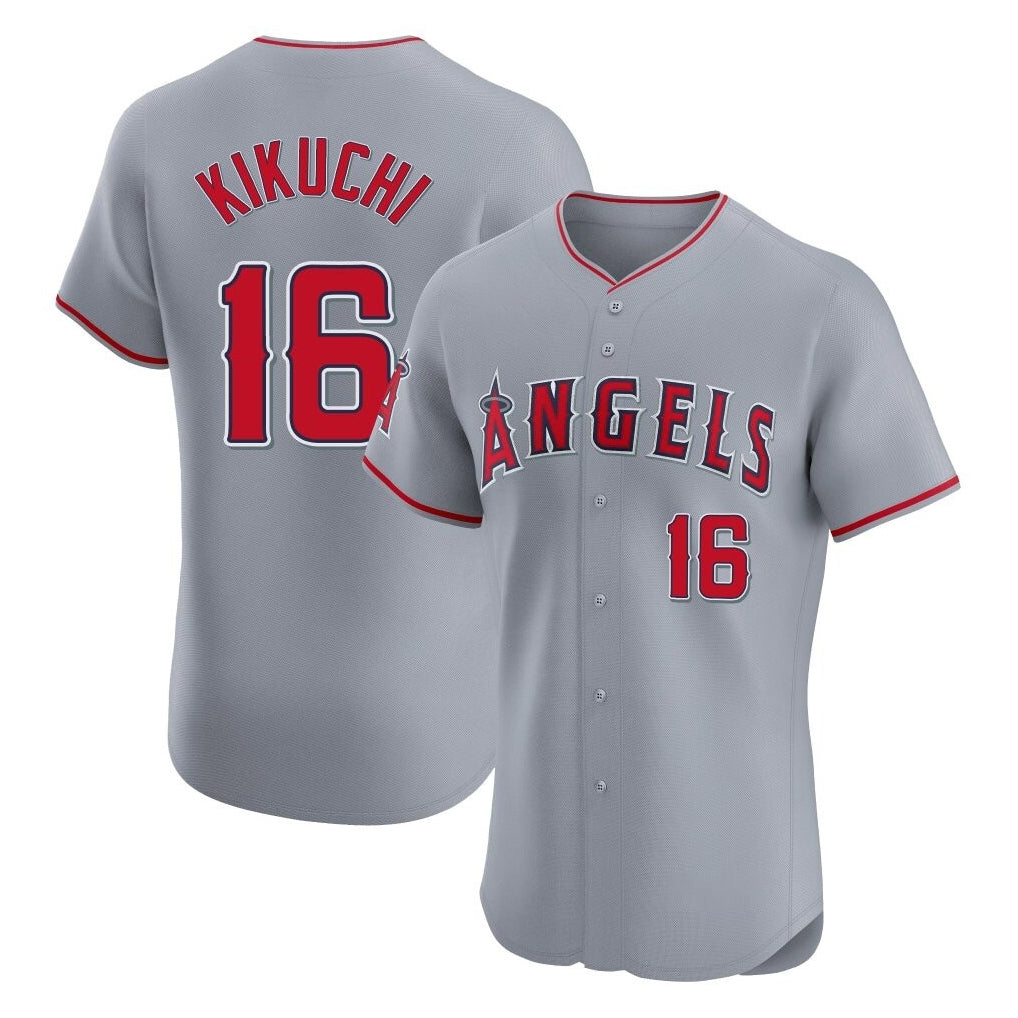 Kooe LA.Angels #16 Yusei Kikuchi Player Gray Home Limited Elite Stitched Jerseys