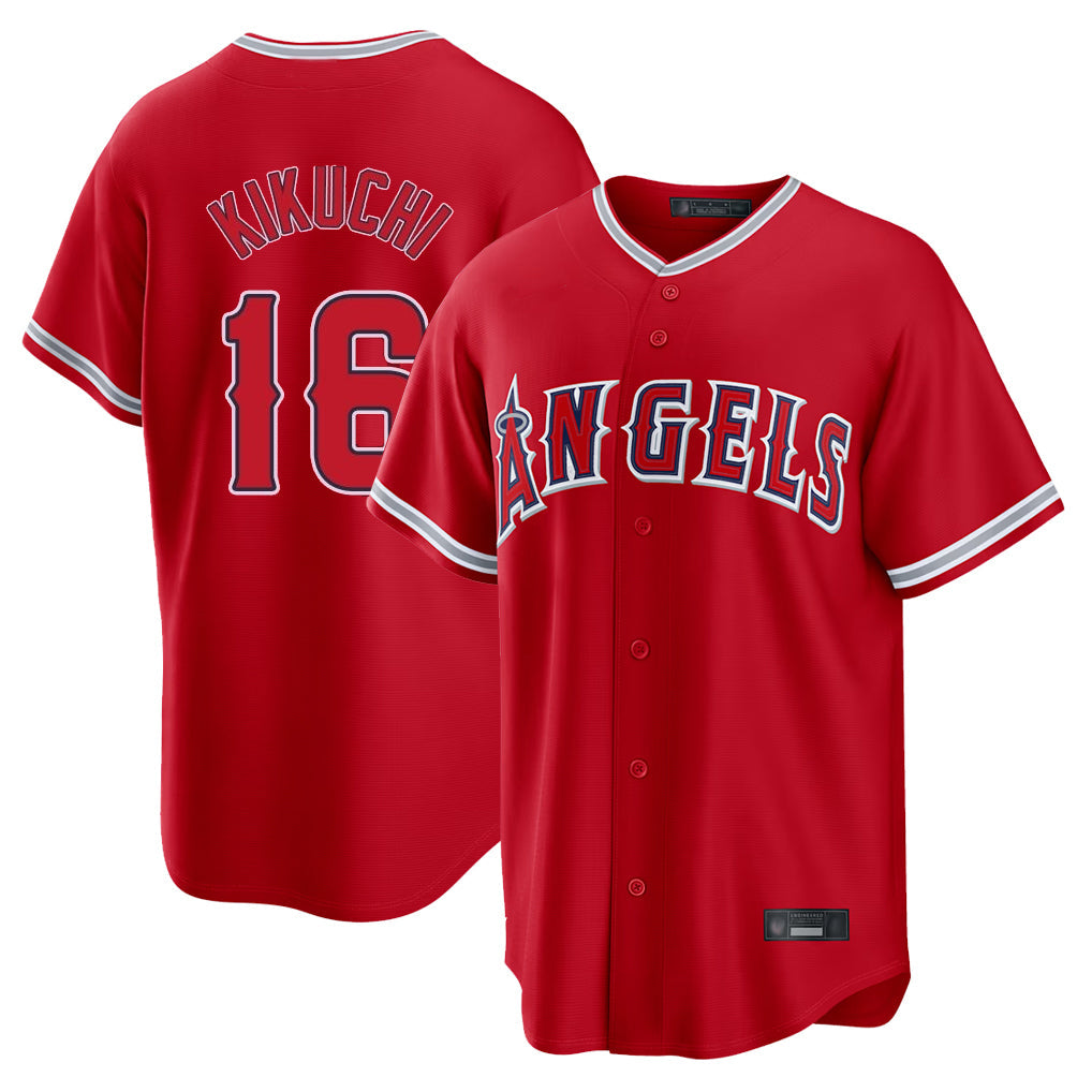 Kooe LA.Angels #16 Yusei Kikuchi Player Red Home Game Stitched Jerseys