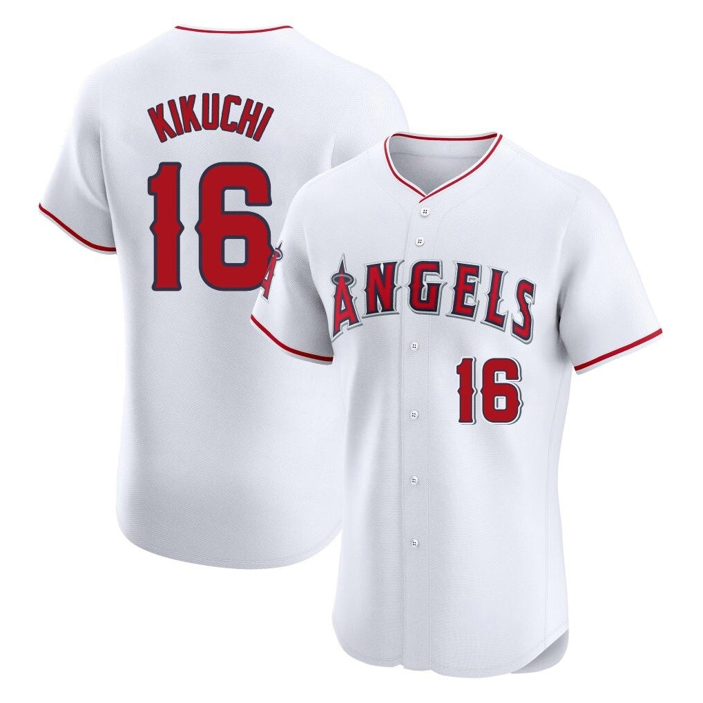 Kooe LA.Angels #16 Yusei Kikuchi Player White Limited Elite Stitched Home Jerseys