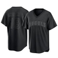 Kooe LA.Angels #18 Nolan Schanuel Player Black Pitch Fashion T-shirt Stitched Jerseys