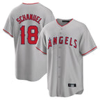 Kooe LA.Angels #18 Nolan Schanuel Player Gray Home Game Stitched Jerseys