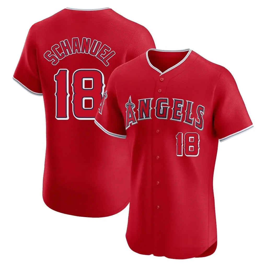 Kooe LA.Angels #18 Nolan Schanuel Player Red Home Limited Elite Stitched Jerseys