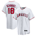 Kooe LA.Angels #18 Nolan Schanuel Player White Home Game Stitched Jerseys