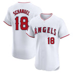 Kooe LA.Angels #18 Nolan Schanuel Player White Limited Elite Stitched Home Jerseys