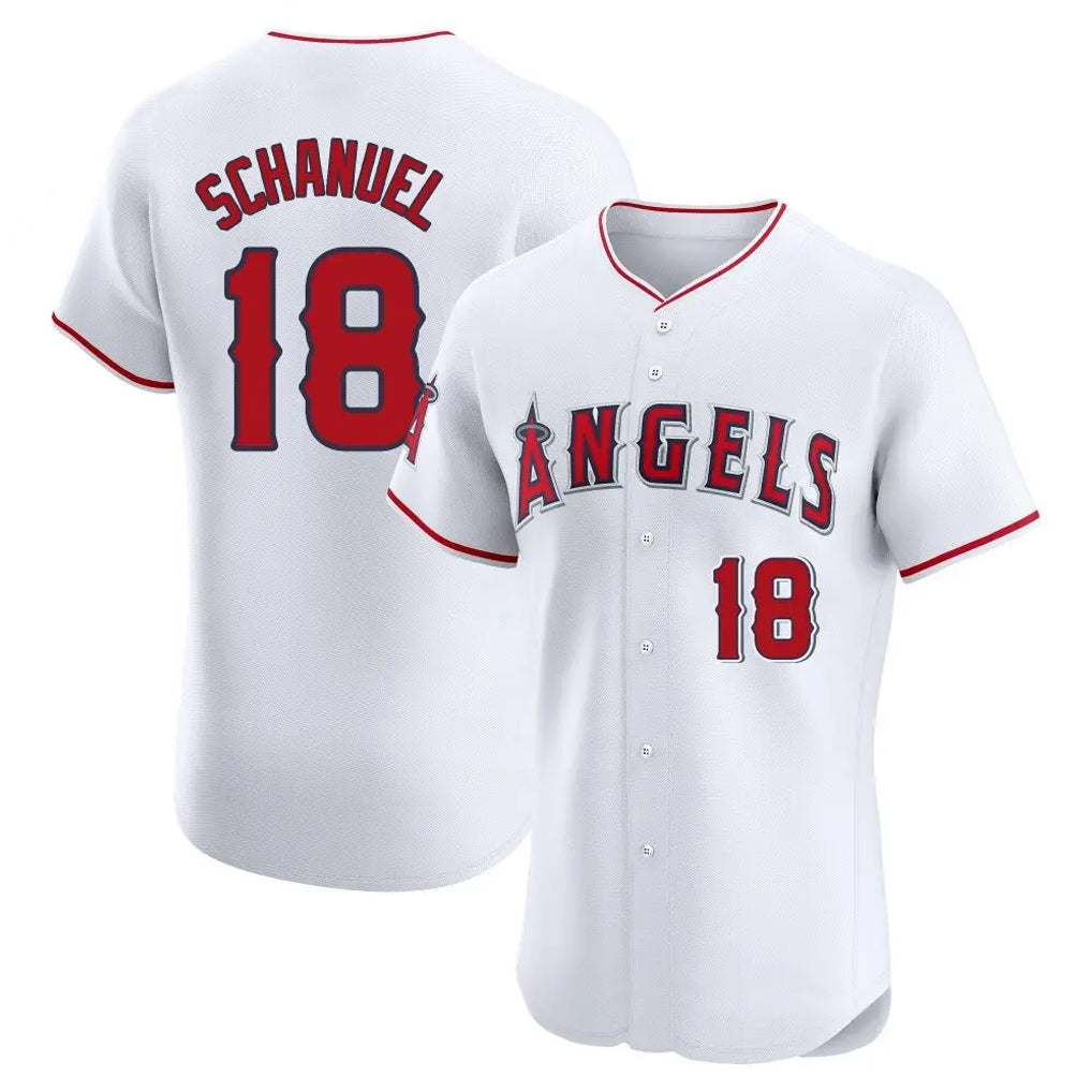 Kooe LA.Angels #18 Nolan Schanuel Player White Limited Elite Stitched Home Jerseys