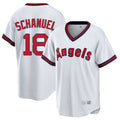 Kooe LA.Angels #18 Nolan Schanuel Player White T-shirt Home Game Stitched Jerseys