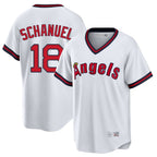 Kooe LA.Angels #18 Nolan Schanuel Player White T-shirt Home Game Stitched Jerseys