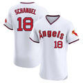 Kooe LA.Angels #18 Nolan Schanuel Player White T-shirt Home Limited Elite Stitched Jerseys