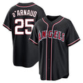 Kooe LA.Angels #25 Travis d'Arnaud Player Black Fashion Out Home Game Stitched Jerseys