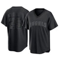 Kooe LA.Angels #25 Travis d'Arnaud Player Black Pitch Fashion T-shirt Stitched Jerseys