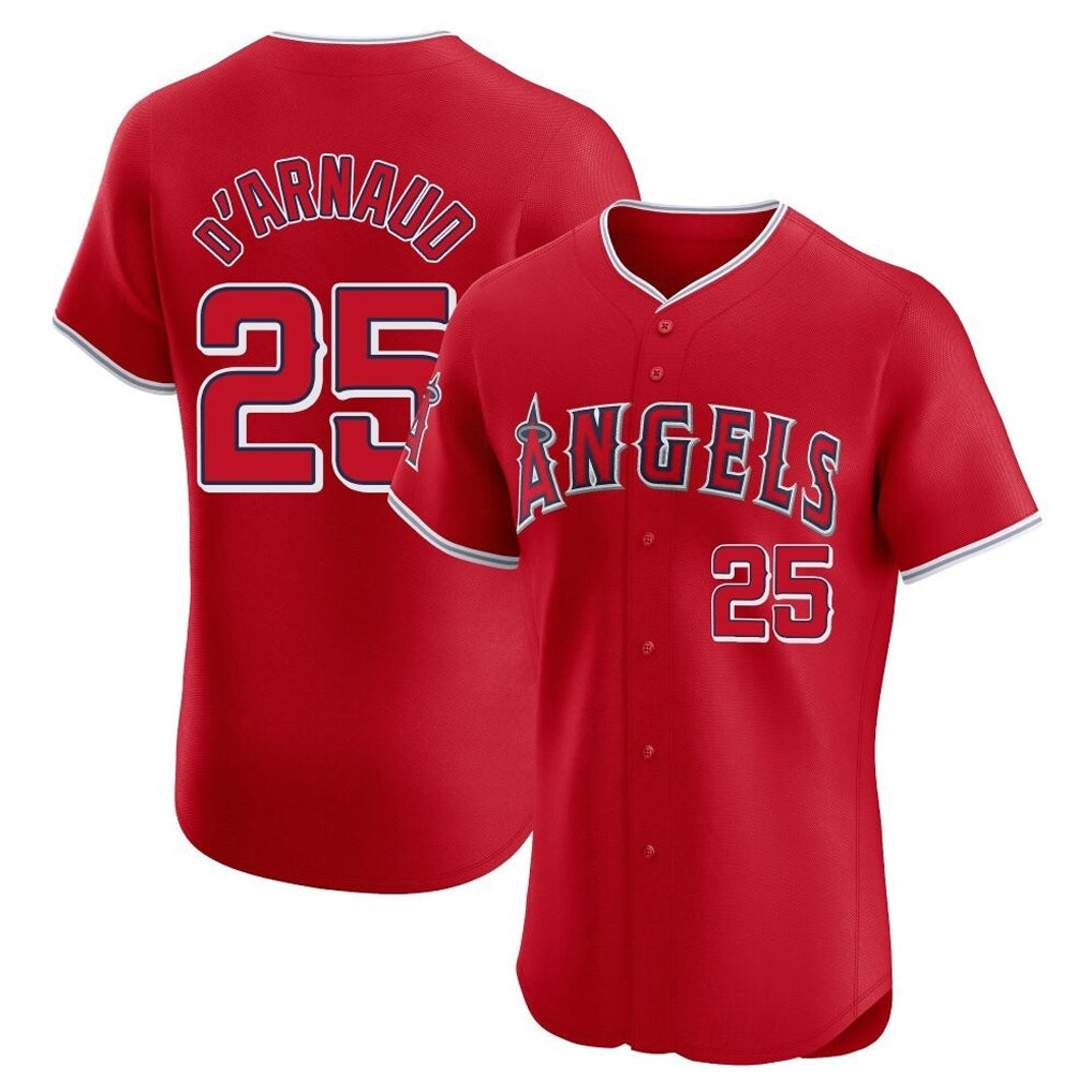 Kooe LA.Angels #25 Travis d'Arnaud Player Red Home Limited Elite Stitched Jerseys