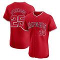 Kooe LA.Angels #25 Travis d'Arnaud Player Red Home Limited Elite Stitched Jerseys