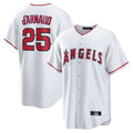 Kooe LA.Angels #25 Travis d'Arnaud Player White Home Game Stitched Jerseys