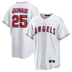 Kooe LA.Angels #25 Travis d'Arnaud Player White Home Game Stitched Jerseys