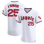 Kooe LA.Angels #25 Travis d'Arnaud Player White T-shirt Home Limited Elite Stitched Jerseys