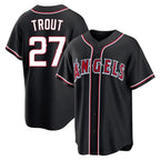 Kooe LA.Angels #27 Mike Trout Player Black Fashion Out Home Game Stitched Jerseys