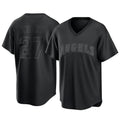 Kooe LA.Angels #27 Mike Trout Player Black Pitch Fashion T-shirt Stitched Jerseys