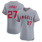 Kooe LA.Angels #27 Mike Trout Player Gray Home Limited Elite Stitched Jerseys