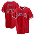 Kooe LA.Angels #27 Mike Trout Player Red Home Game Stitched Jerseys