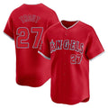 Kooe LA.Angels #27 Mike Trout Player Red Home Limited Stitched Jerseys