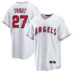 Kooe LA.Angels #27 Mike Trout Player White Home Game Stitched Jerseys