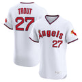 Kooe LA.Angels #27 Mike Trout Player White T-shirt Home Limited Elite Stitched Jerseys