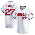 Kooe LA.Angels #27 Mike Trout Player White T-shirt Home Limited Stitched Jerseys