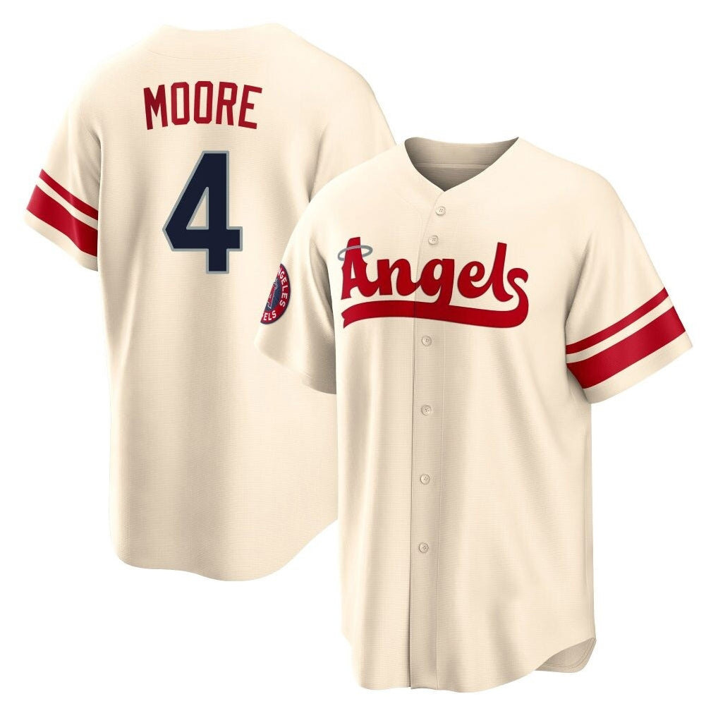Kooe LA.Angels #4 Christian Moore Player Cream City Connect Home Stitched Jerseys