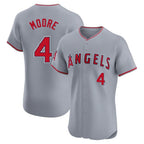 Kooe LA.Angels #4 Christian Moore Player Gray Home Limited Elite Stitched Jerseys