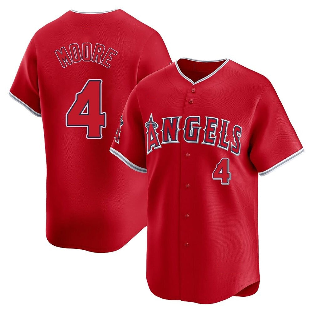 Kooe LA.Angels #4 Christian Moore Player Red Home Limited Stitched Jerseys