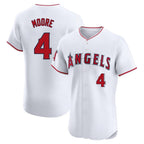 Kooe LA.Angels #4 Christian Moore Player White Limited Elite Stitched Home Jerseys