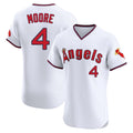 Kooe LA.Angels #4 Christian Moore Player White T-shirt Home Limited Elite Stitched Jerseys