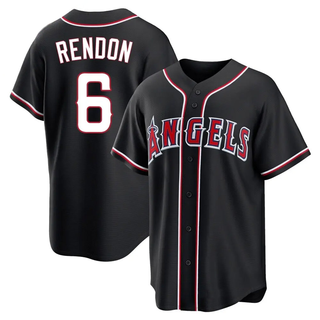 Kooe LA.Angels #6 Anthony Rendon Player Black Fashion Out Home Game Stitched Jerseys