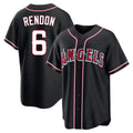 Kooe LA.Angels #6 Anthony Rendon Player Black Fashion Out Home Game Stitched Jerseys