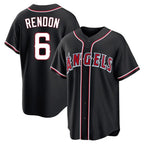 Kooe LA.Angels #6 Anthony Rendon Player Black Fashion Out Home Game Stitched Jerseys