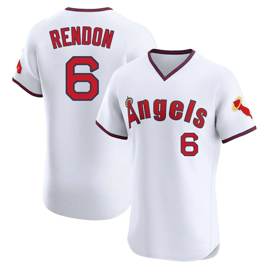 Kooe LA.Angels #6 Anthony Rendon Player White T-shirt Home Limited Elite Stitched Jerseys