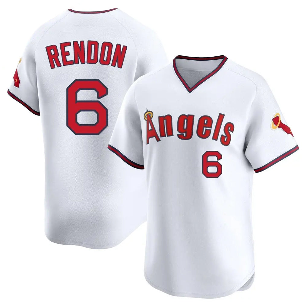 Kooe LA.Angels #6 Anthony Rendon Player White T-shirt Home Limited Stitched Jerseys